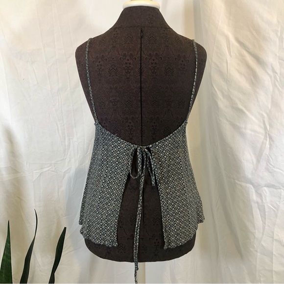 Anthropologie Friday's Project Geometric Print Backless Tie Top - Picture 6 of 9